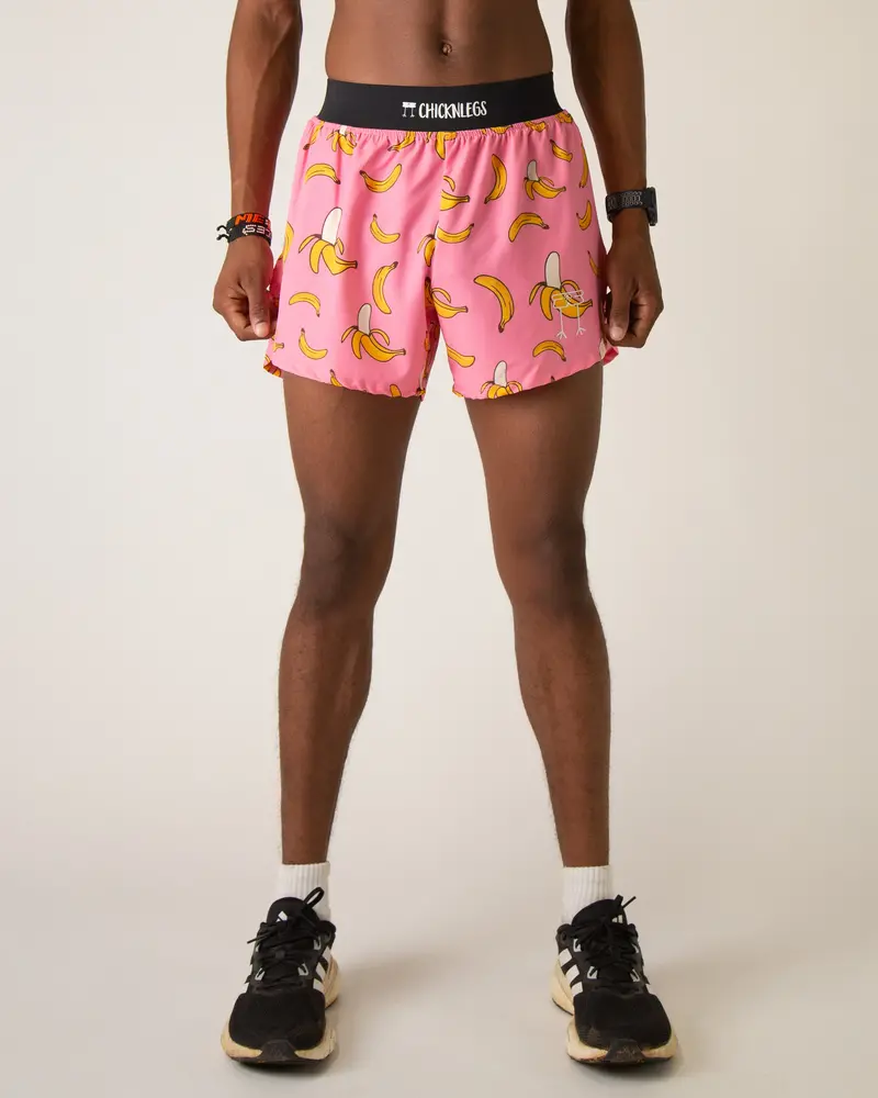 Men's Pink Bananas 4" Half Split Shorts 1