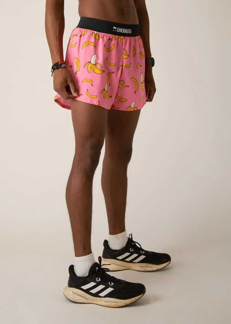 Men's Pink Bananas 4" Half Split Shorts 2