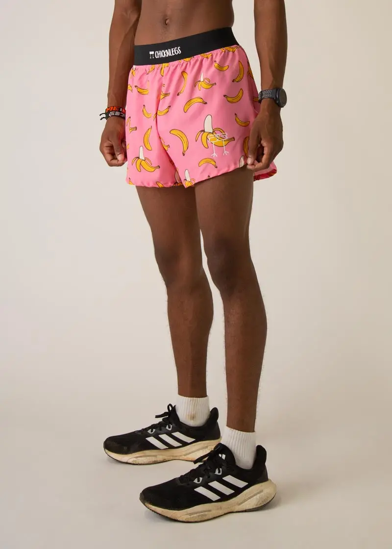 Men's Pink Bananas 4" Half Split Shorts 3