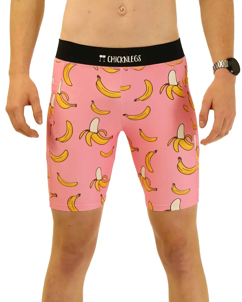 Men's Pink Bananas 8" Half Tights 1
