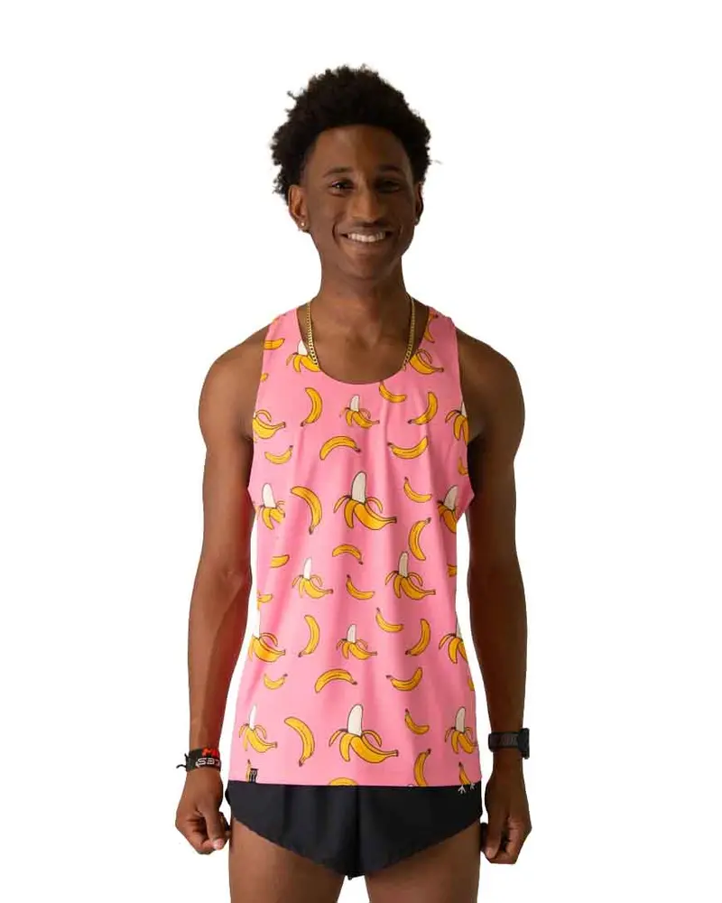 Men's Pink Bananas Performance Singlet 1