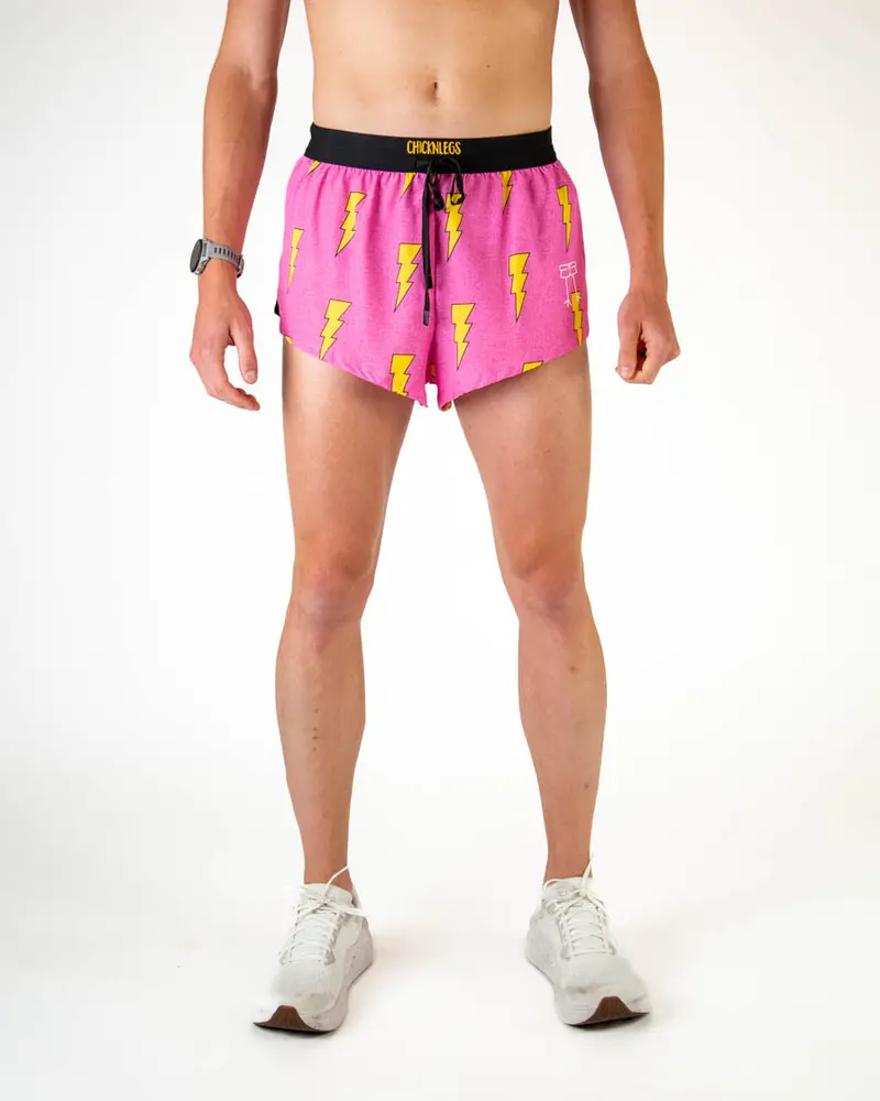 Men's Pink Bolts 2" Ds Split Shorts 1