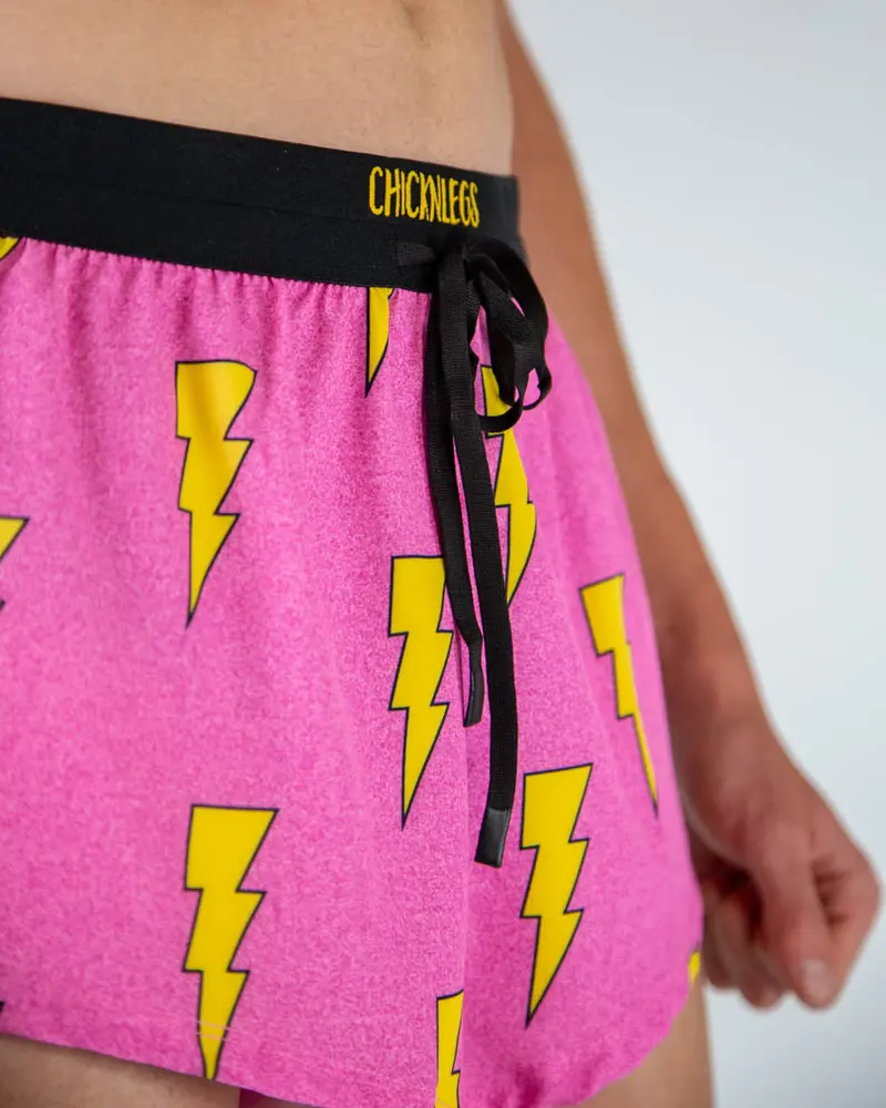 Men's Pink Bolts 2" Ds Split Shorts 2