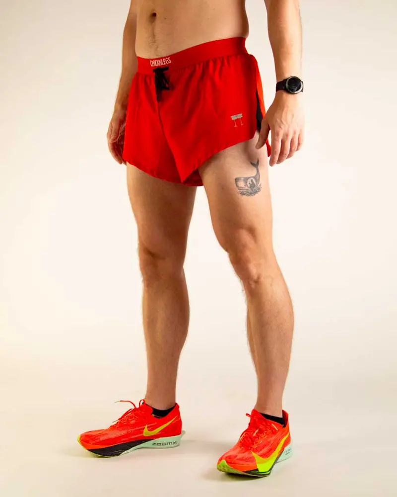 Men's Red 2" Ds Split Shorts 3