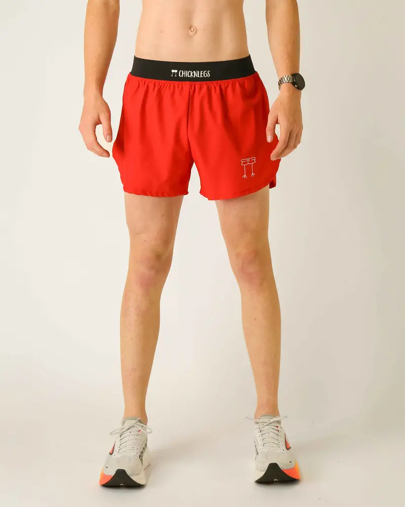 Men's Red 4" Half Split Short 1
