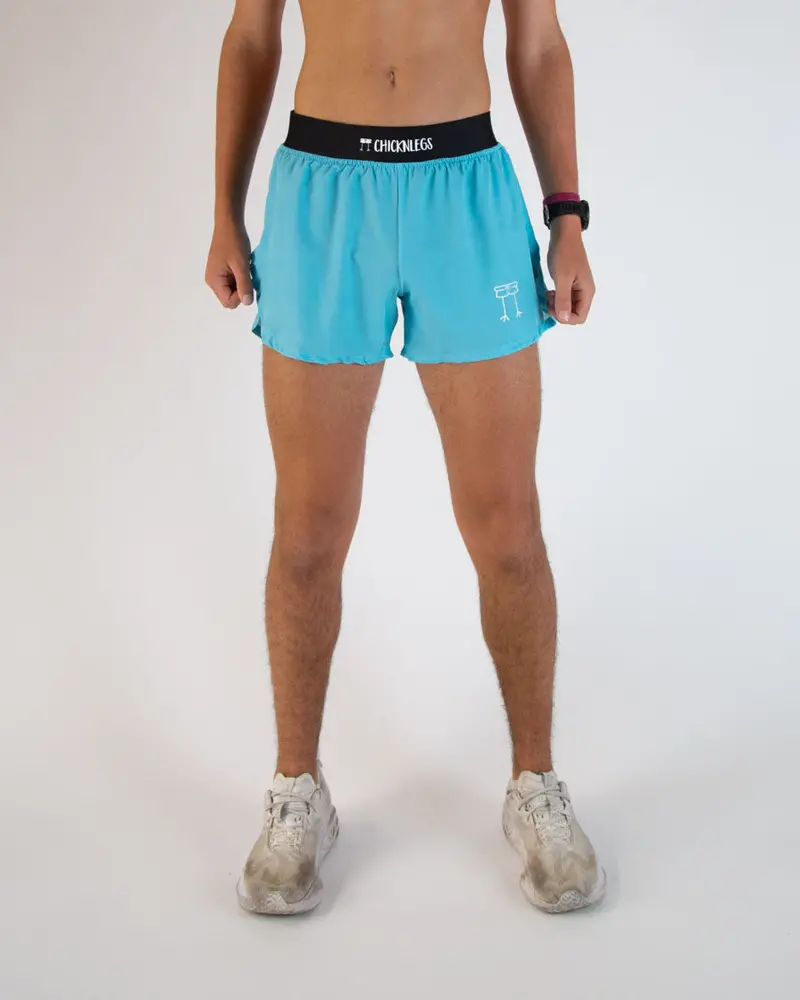 Men's Sky Blue 4" Half Split Shorts 1