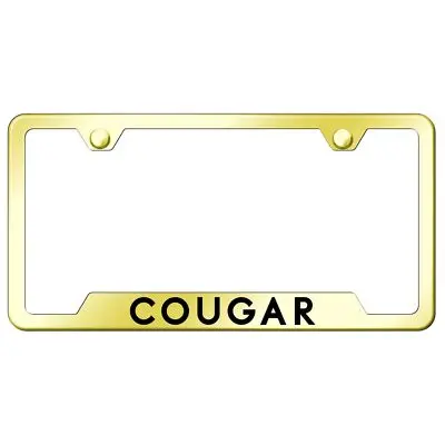 Mercury Cougar Laser Etched Logo Cut-Out License Plate Frame (Gold) 1