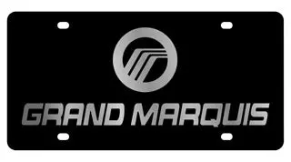 Mercury Grand Marquis Dual Logo License Plate (Black) 1