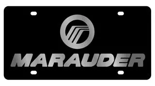 Mercury Marauder Dual Logo License Plate (Black) 1