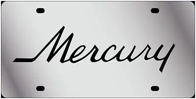 Mercury Script Stainless Steel License Plate (Chrome) 1