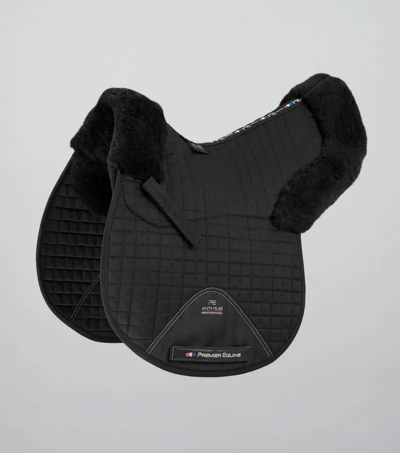 Merino Wool Saddle Pad - Gp/Jump Numnah Black/Black Wool 1