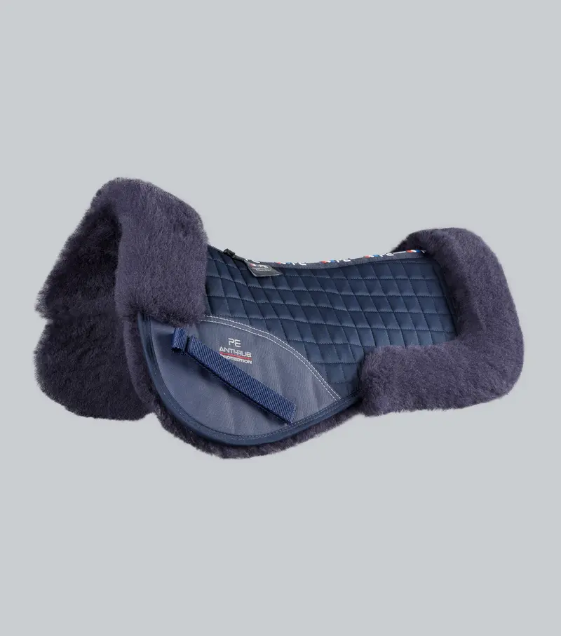 Merino Wool Saddle Pad - Half Pad Navy/Navy Wool 1