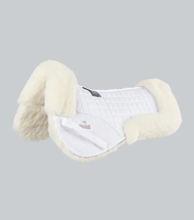 Merino Wool Saddle Pad - Half Pad White/Natural Wool 1