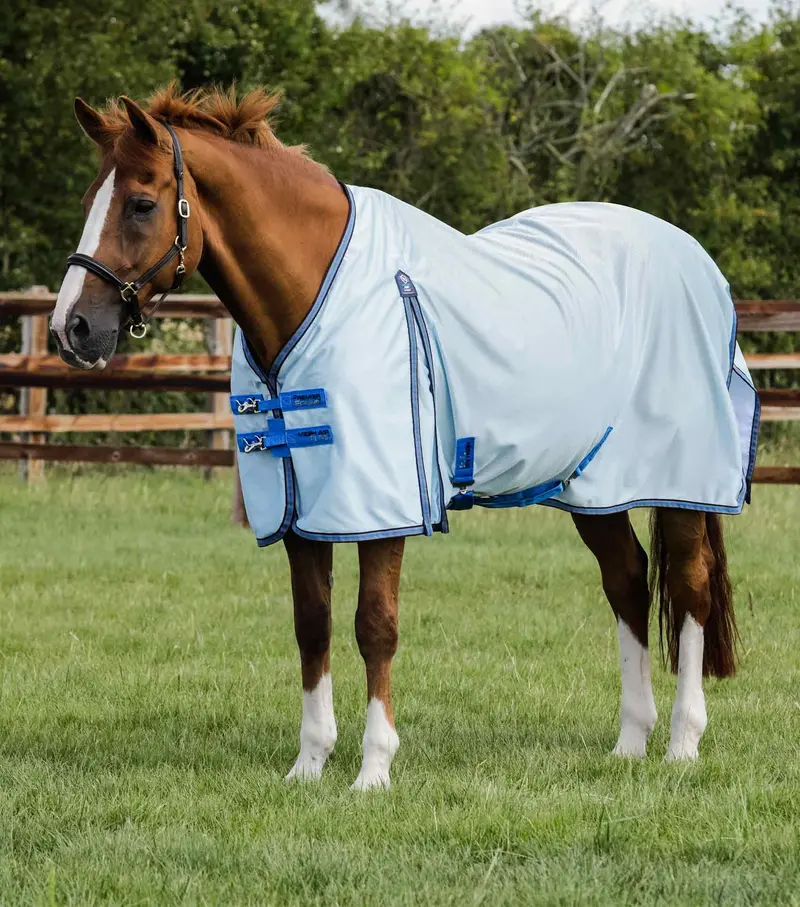 Mesh Air Fly Rug With Surcingles Blue 1