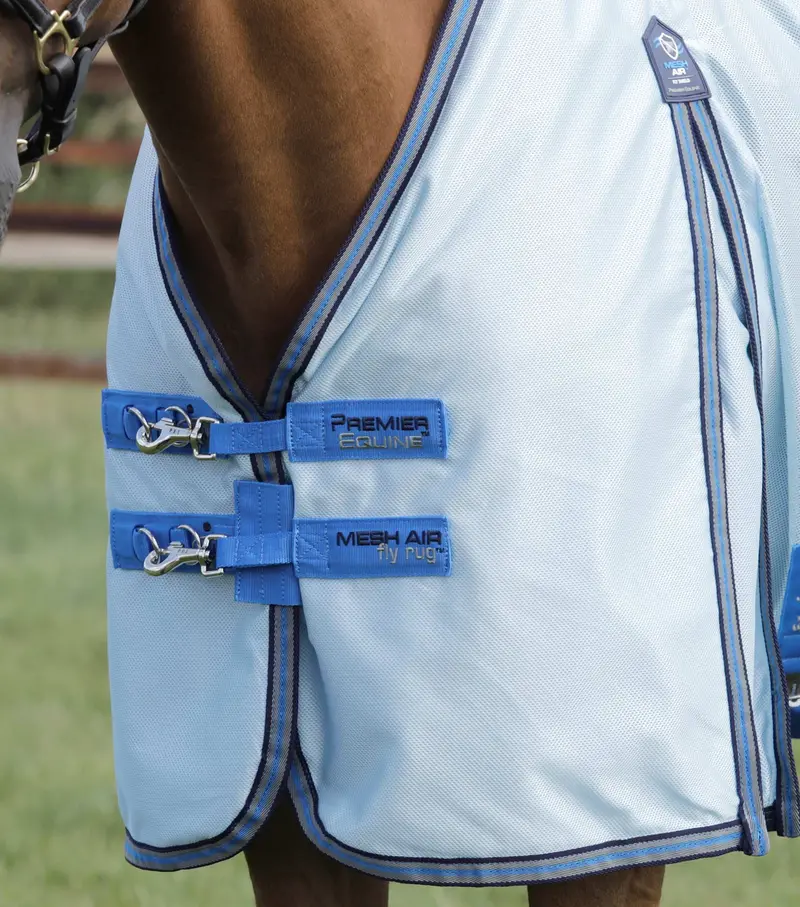 Mesh Air Fly Rug With Surcingles Blue 3