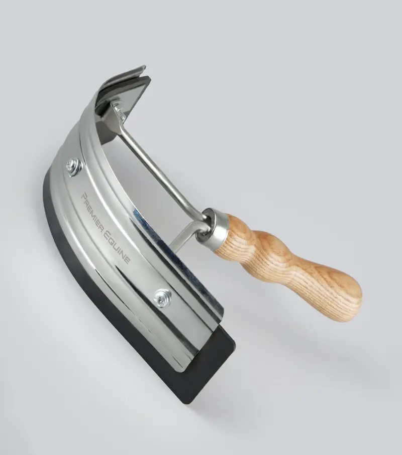 Metal Sweat Scraper With Wooden Handle 1