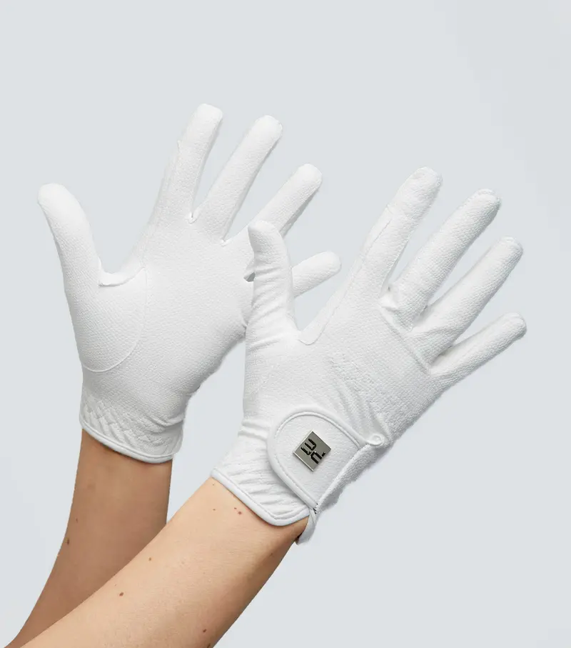 Metaro Ladies Competition Riding Gloves White 1