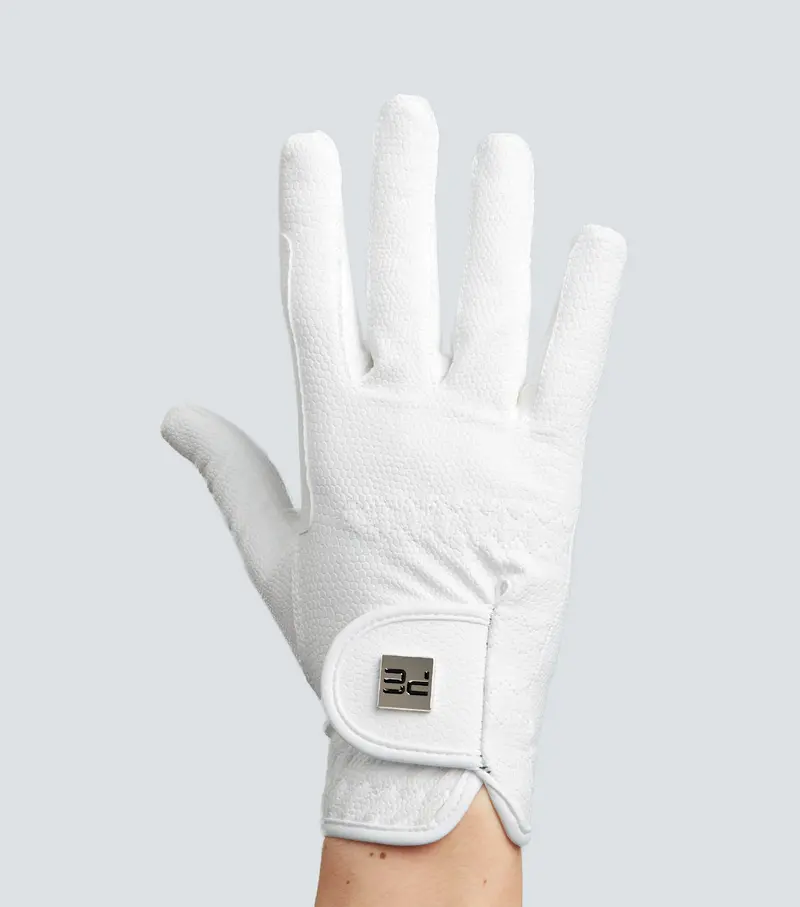 Metaro Ladies Competition Riding Gloves White 3