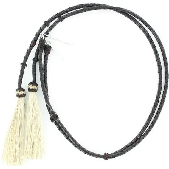 M&F Western Black Leather Stampede String With Horsehair Tassels 1