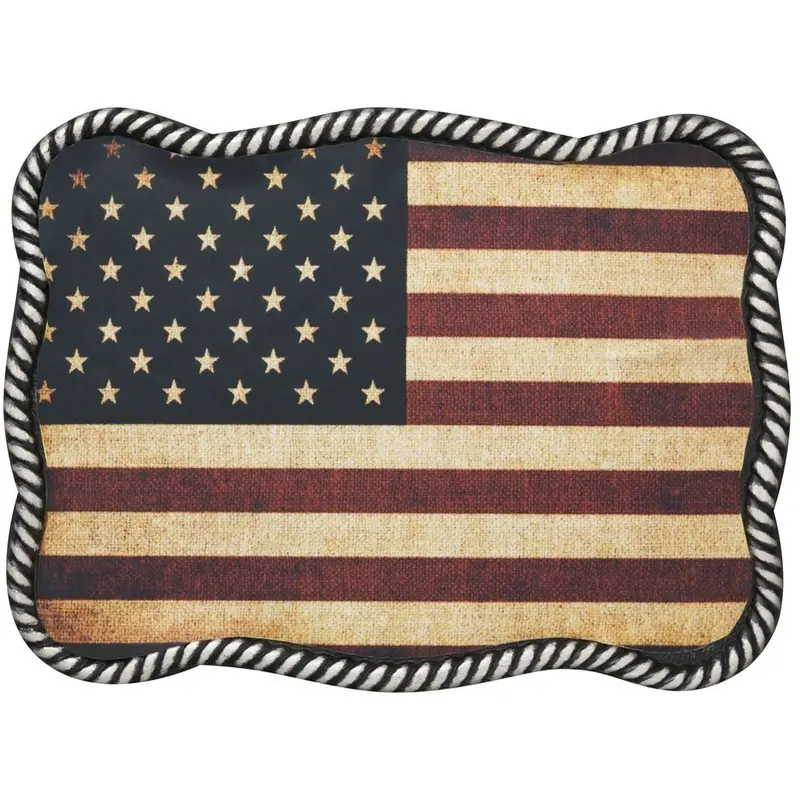 M&F Western Rope Edge American Flag Belt Buckle 1