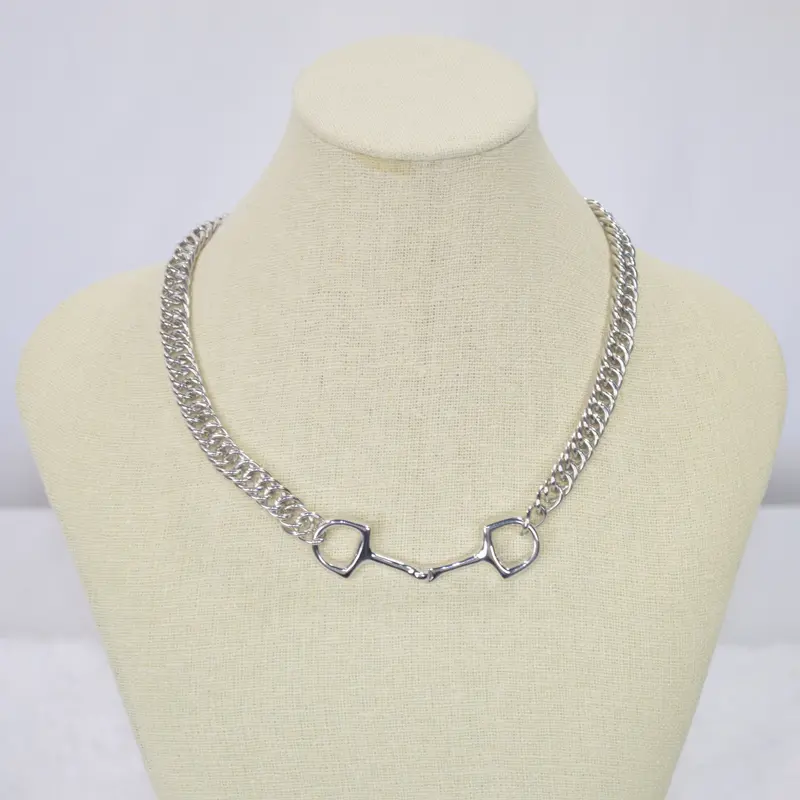 Michel Mcnabb Large Bit Curb Chain Necklace 1
