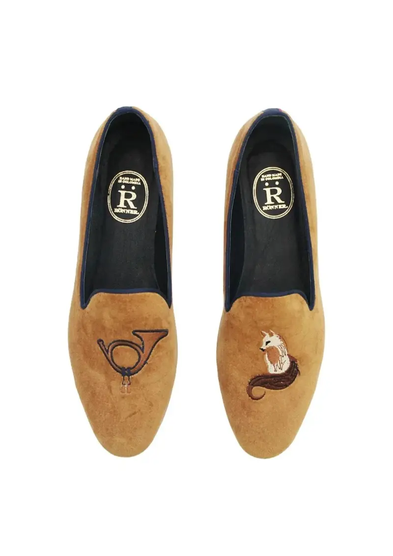 Mimosa Velvet Loafers | Fox | Camel 1