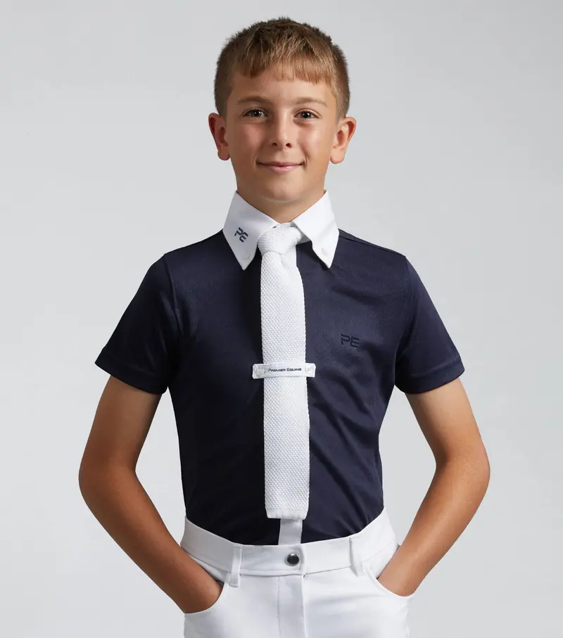 Mini Antonio Boy's Short Sleeve Show Shirt Navy 1