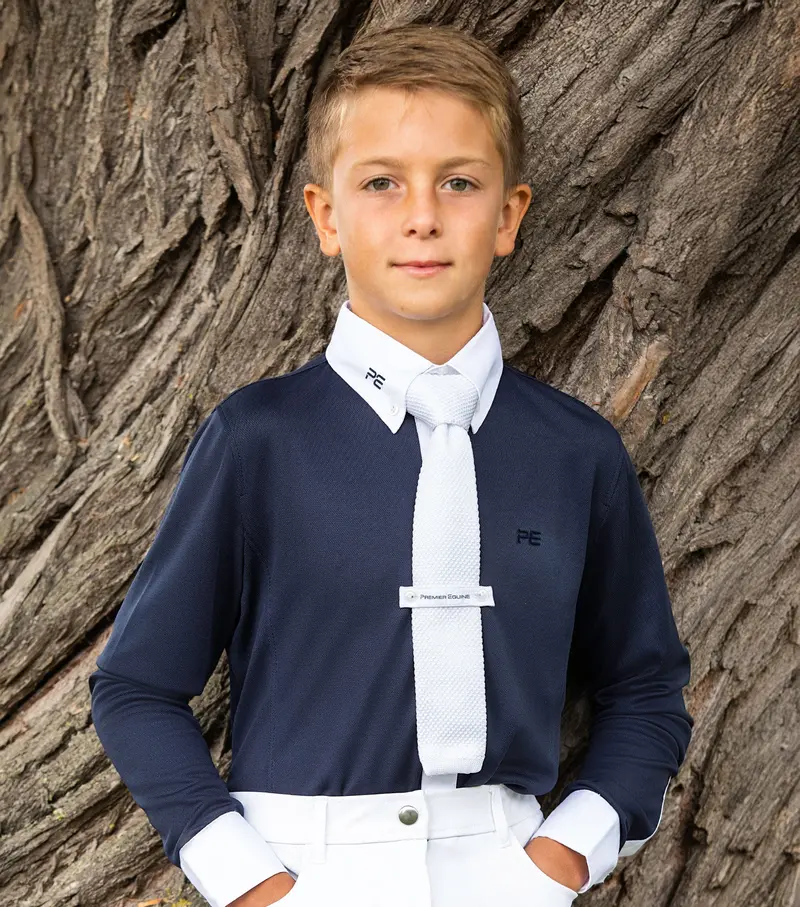 Mini Giulio Boy's Long Sleeve Show Shirt Navy 2