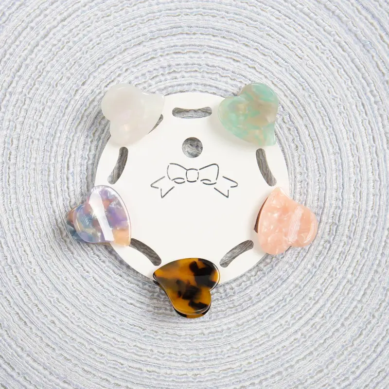 Mini Momo - Hair Claw Clip For Women And Girls - Cute Small Pin Heart 1