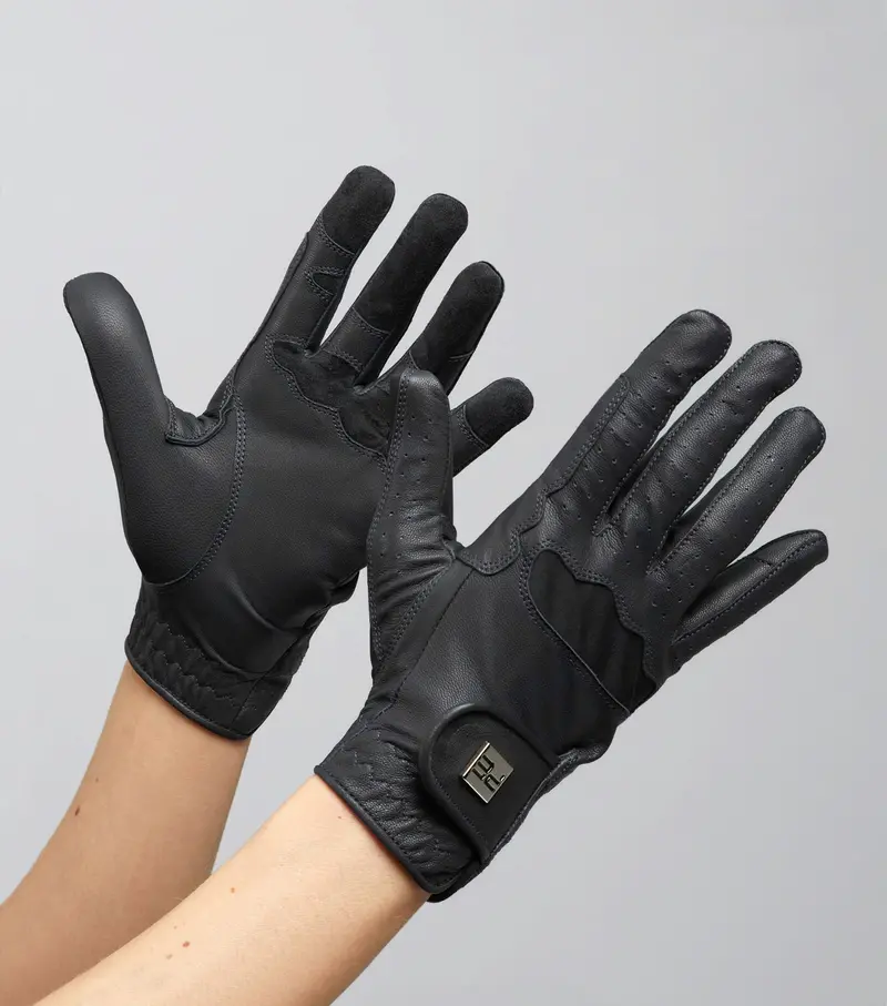 Mizar Ladies Leather Riding Gloves Black 1
