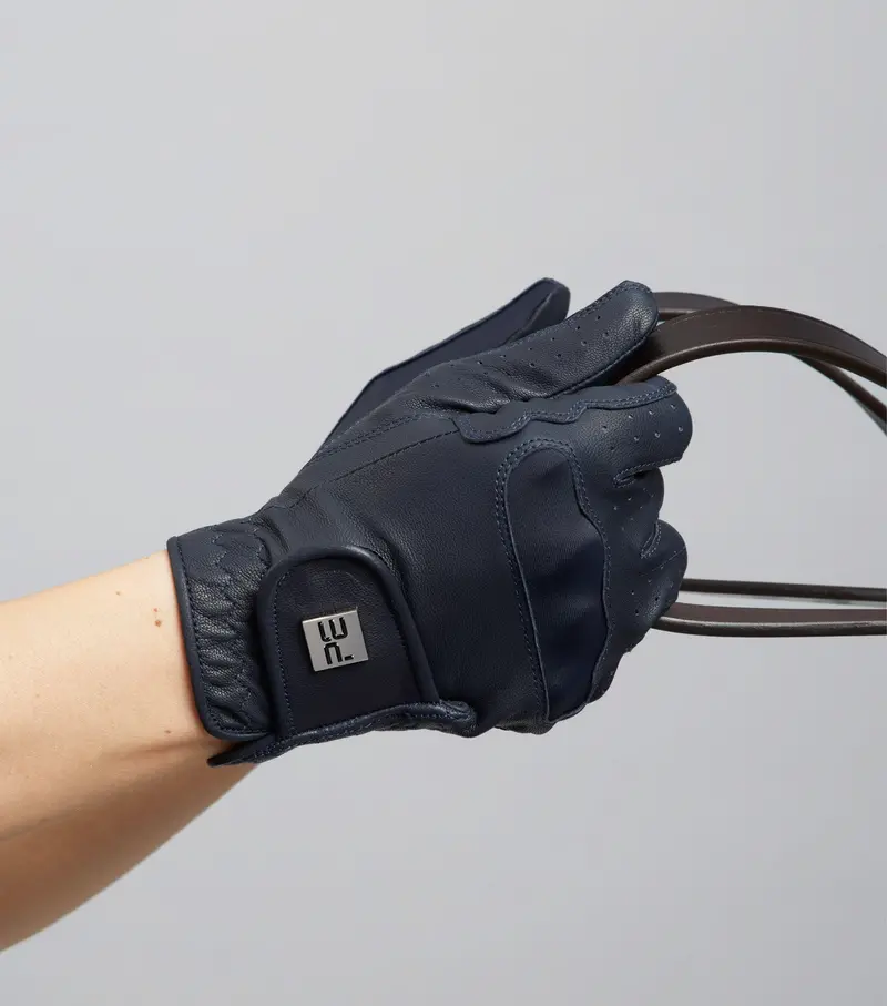 Mizar Ladies Leather Riding Gloves Navy 2
