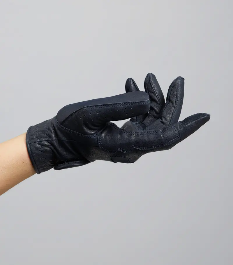 Mizar Ladies Leather Riding Gloves Navy 4