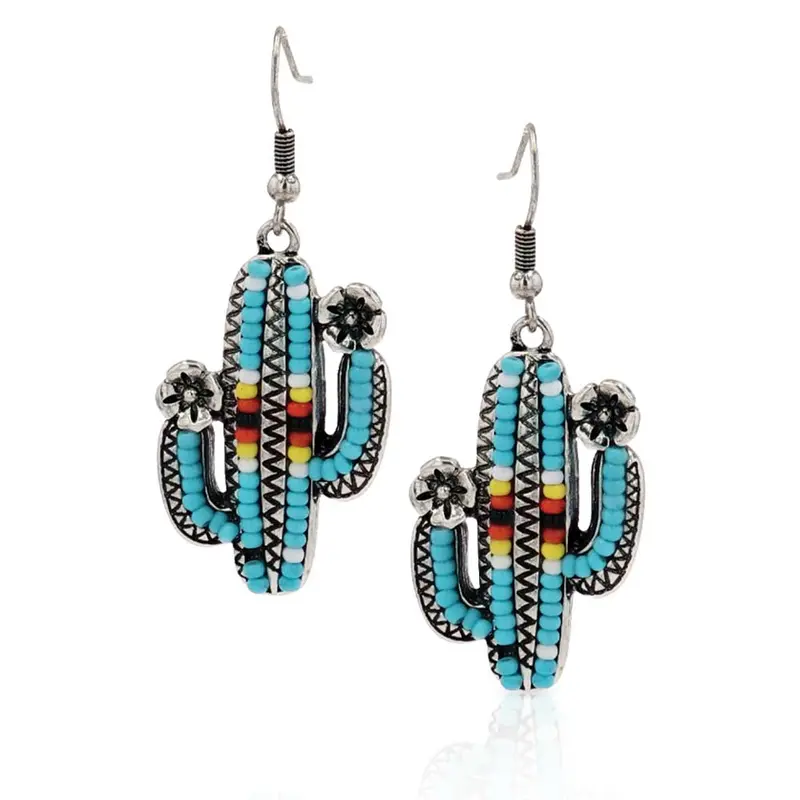 Montana Silversmiths Blossoming Saguaro Beaded Attitude Earrings 1