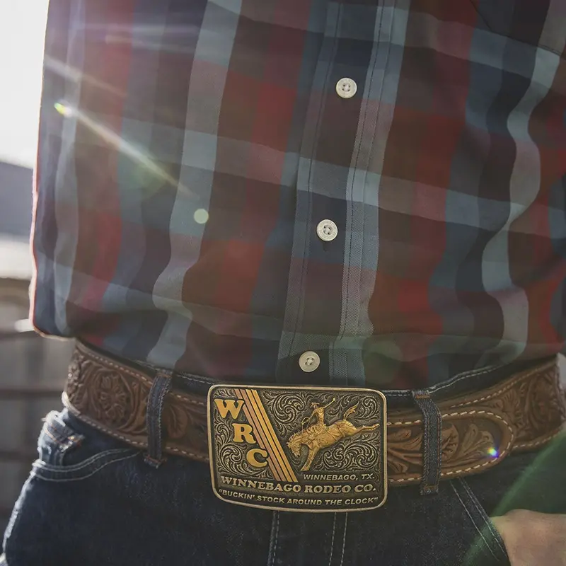 Montana Silversmiths Buckin' Stock Sttitude Belt Buckle 1