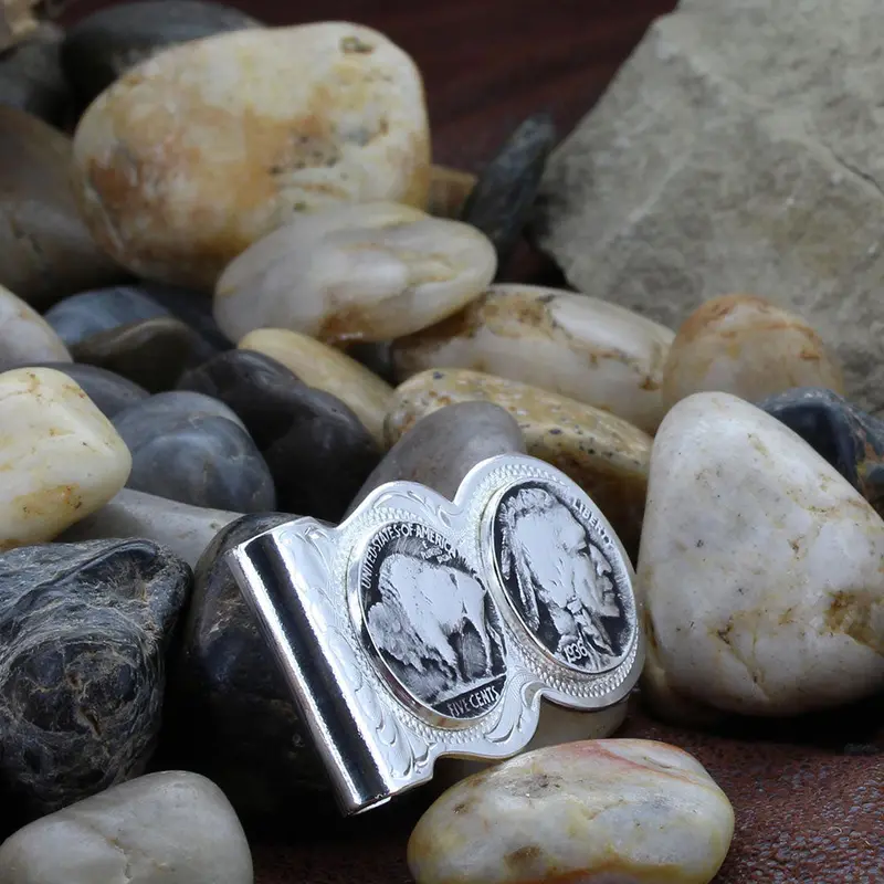 Montana Silversmiths Buffalo Indian Nickel Scalloped Money Clip 1