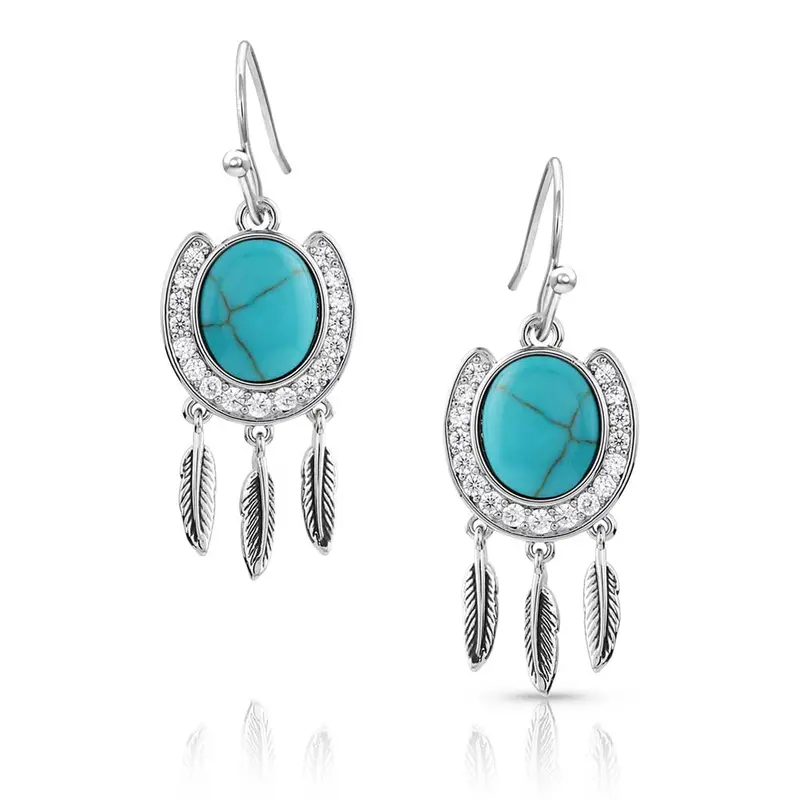 Montana Silversmiths Catching Luck Horseshoe Earrings 1