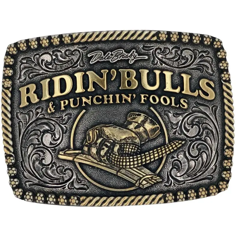Montana Silversmiths Dale Brisby Bulls And Fools Belt Buckle 1