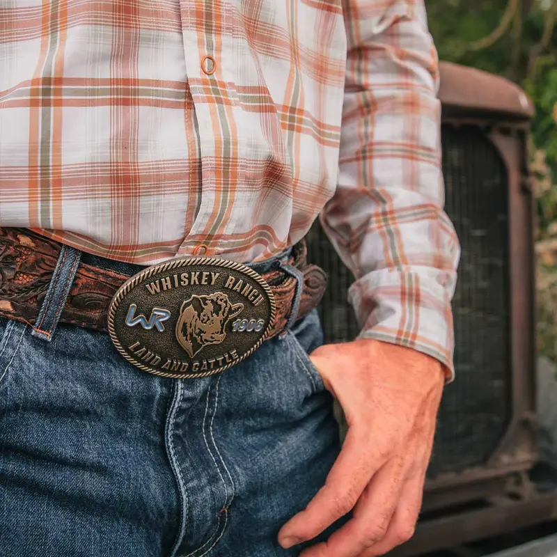 Montana Silversmiths Land And Cattle Whiskey Ranch Belt Buckle 1