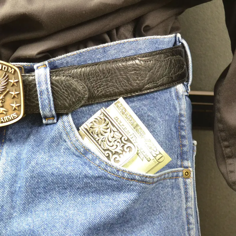 Montana Silversmiths Leathercut Bitterroot Money Clip 1