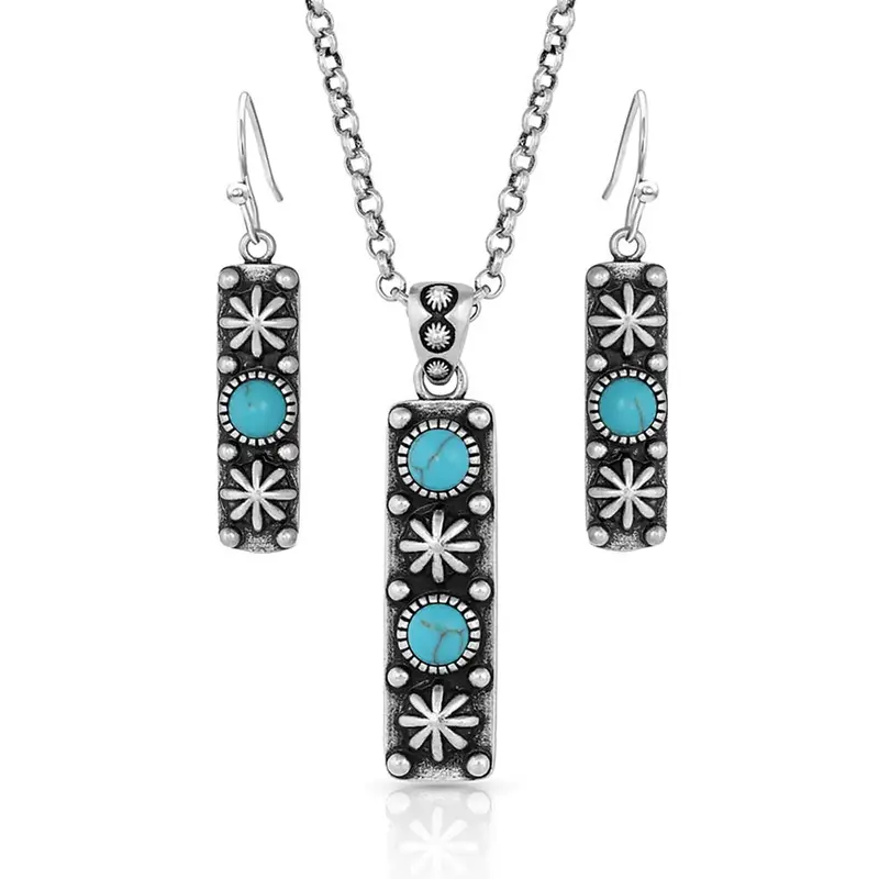 Montana Silversmiths Starlight Starbrite Stone Turquoise Silver Jewelry Set 1