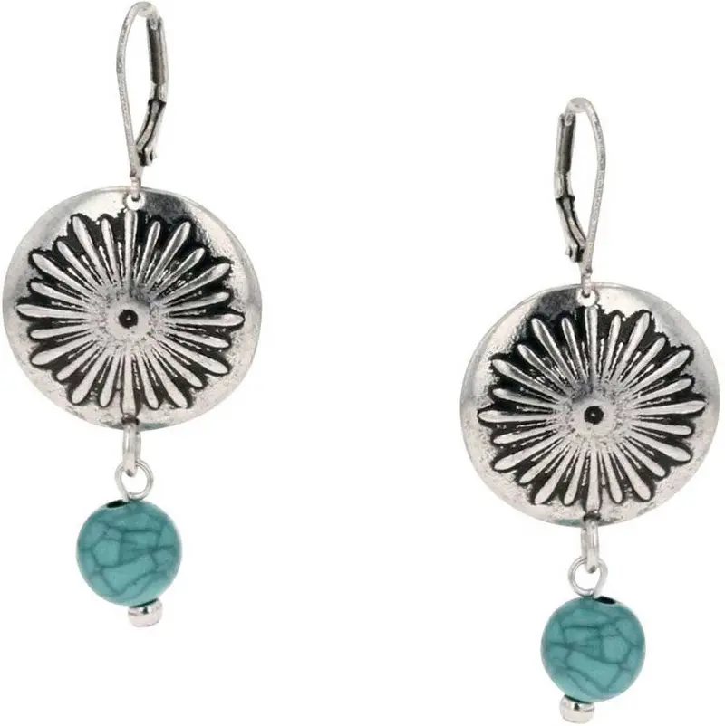 Montana Silversmiths Sunburst Turquoise Attitude Earrings 1