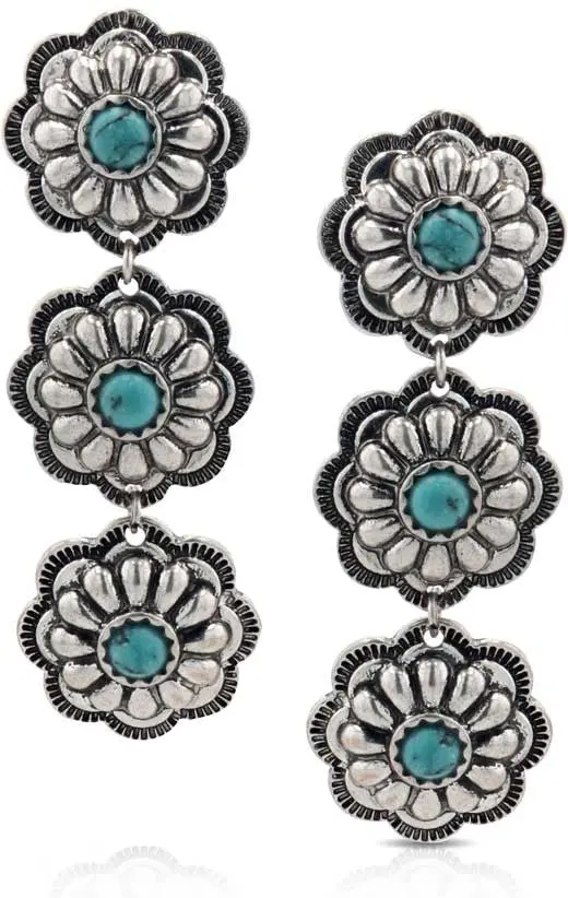 Montana Silversmiths Triple Bloom Concho Earrings 1