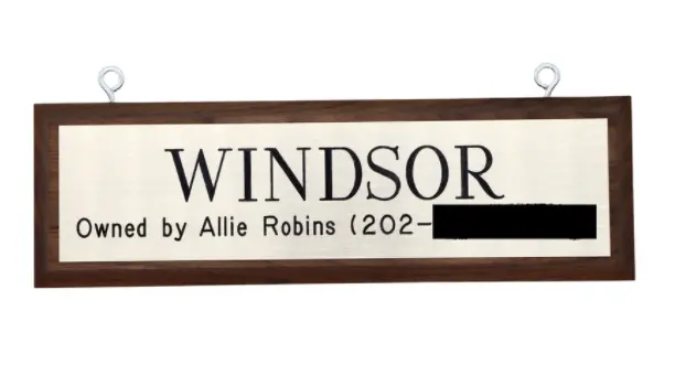 Mounted Stall Identification Plate