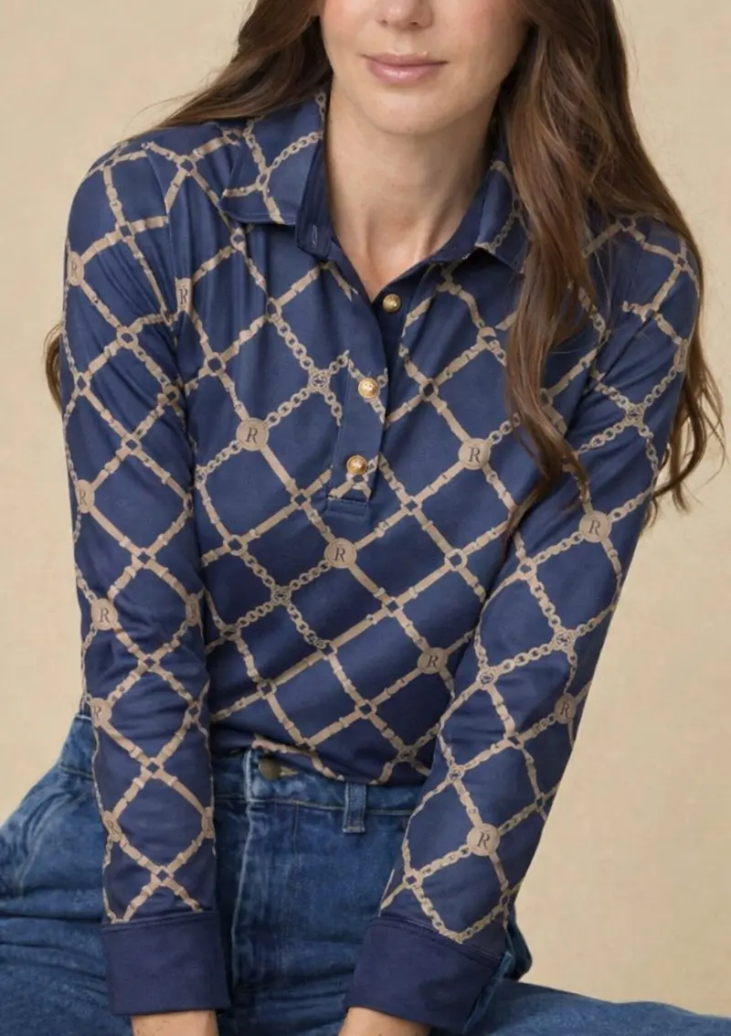 Mulberry Polo-Shirt | Long Sleeve | Beltina Print | 3