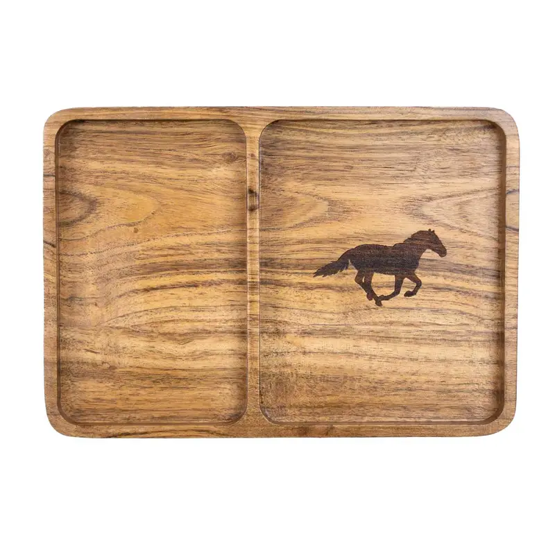 Mustang Etched Wood Valet Tray 1