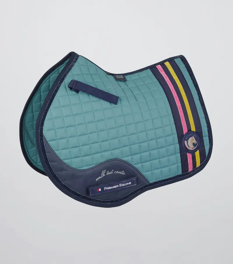 My Pony Jack Cotton Gp/Jump Glitter Saddle Pad Turquoise 1