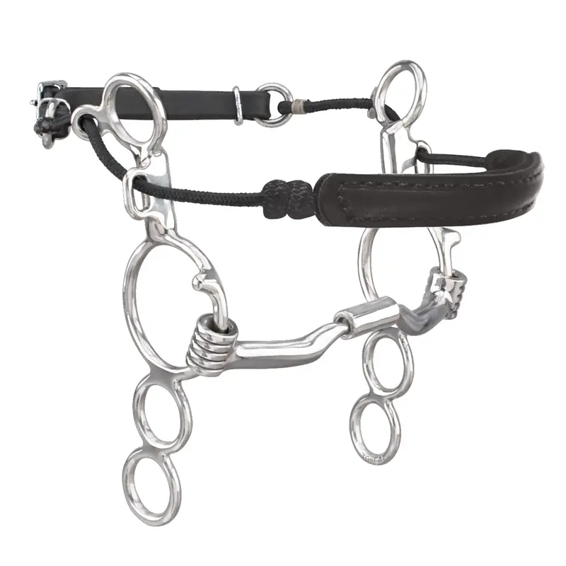 Myler 3-Ring Combination Bit - 6" Shank With Sweet Iron Low Port Comfort Snaffle 5" Mb 04 1