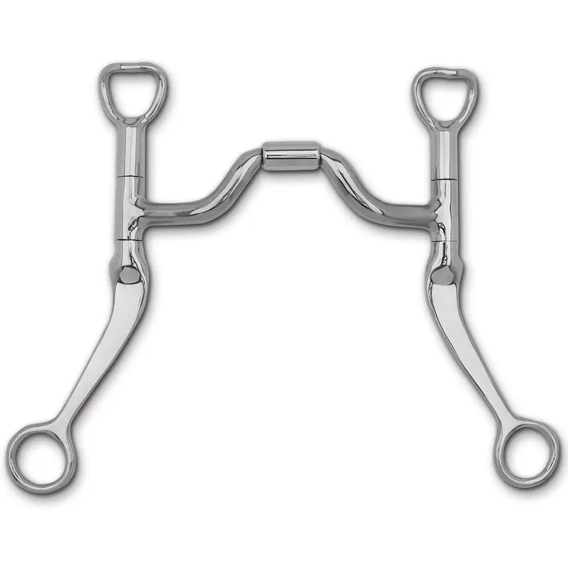 Myler Flat Shank Bit With Medium Wide Ported Barrel 1