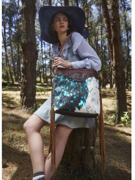 Myra Blue Moon Hand Tooled Bag 1