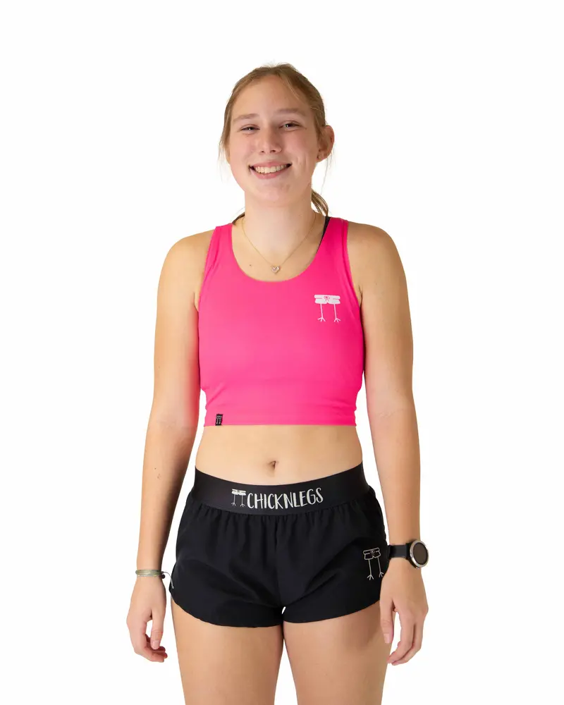Neon Pink Pwr Crop Top 1